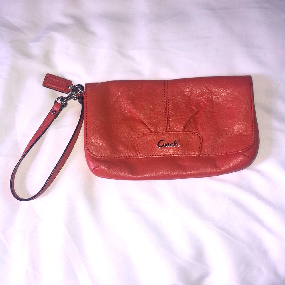 Coach wristlet coral